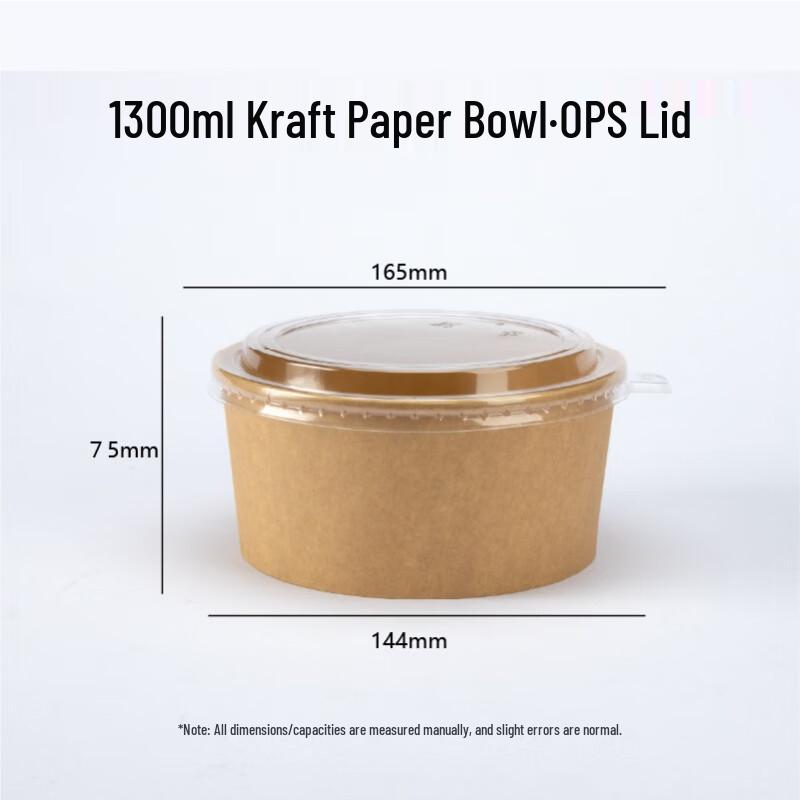 DISHJOY Disposable Kraft Paper Food Bowls with Lids