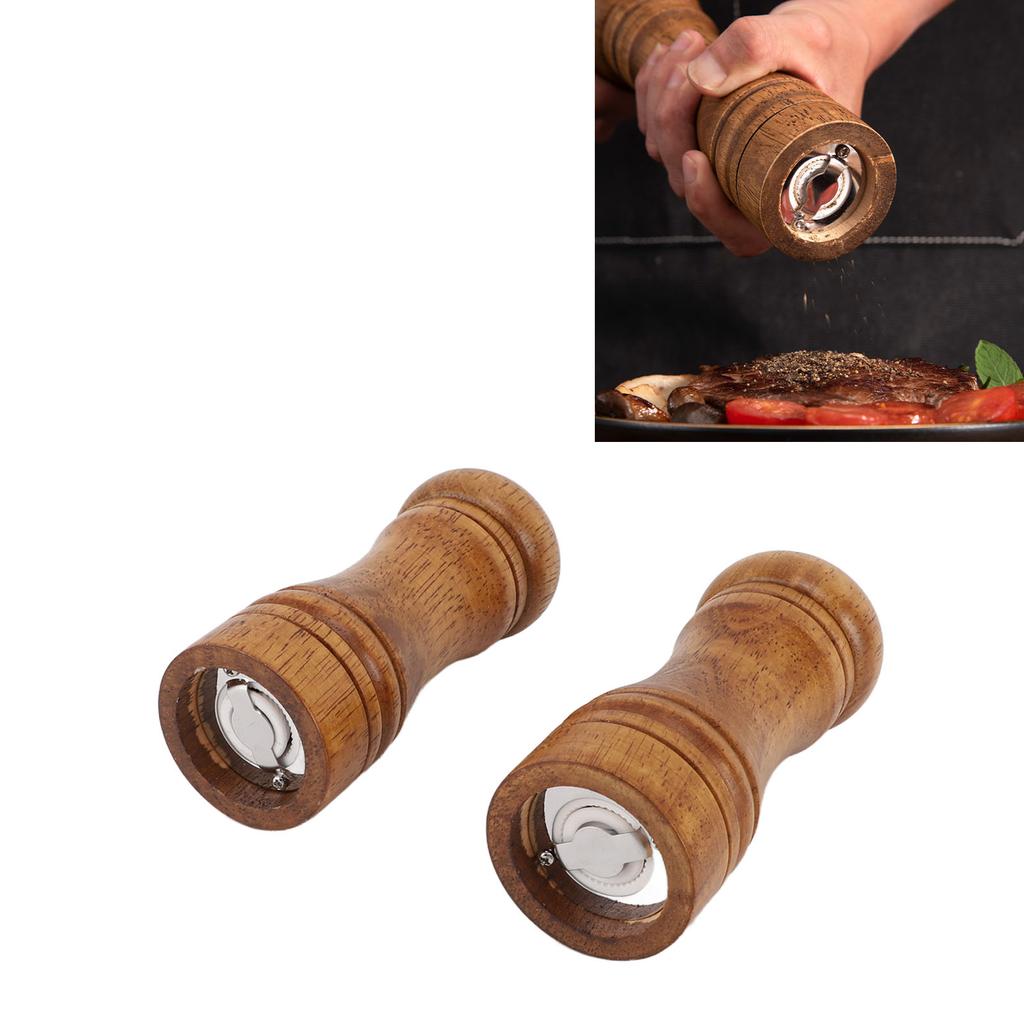 2PCS Wood Pepper Grinder Coarseness Efficient Grinding Pepper Mills Shakers for Kitchen Supplies