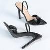 Fashion High-quality Patent Leather Thin Heel Slide Sandals Fashion Pointy Toe Back Strap Plus Size Women Sandals Sexy Party Dress Shoes