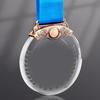 Customized Metal Transparent Crystal Medal, Hanging On the Neck, Color Printed or Engraved Honor, Gold Silver Copper Medal, 1Pc