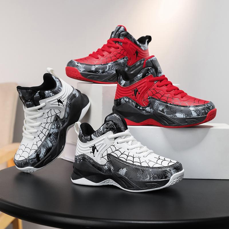 2025 New Children's Basketball Shoes Men's High-top Personalized Comfort Non-slip Wear-resistant Thick-soled Outdoor Sports Basketball Shoes