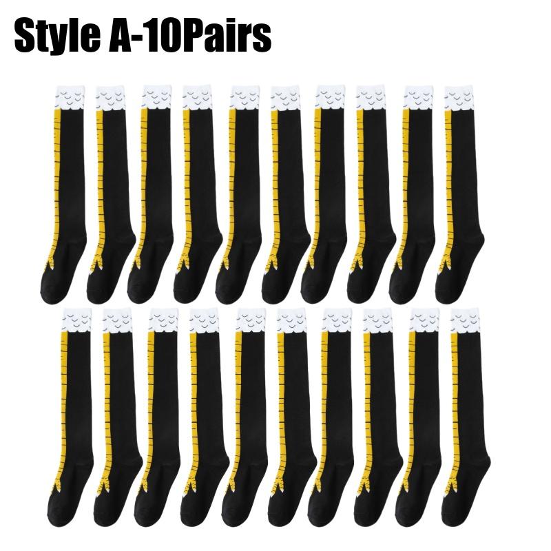Women Funny Chicken Feet Socks Over Knee Socks Ostrich Print Slimming Socks Autumn Winter Long Tube Stockings for Ladies