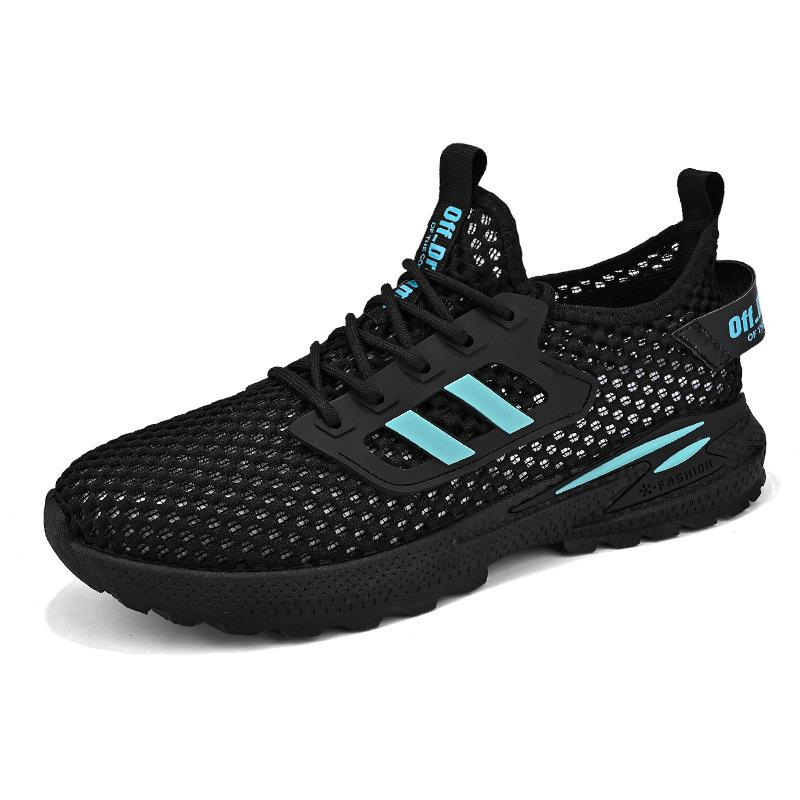 Fashion Summer Breathable Large Mesh Sports Shoes with Lace Up and Lightweight Perforated Shoes for Outdoor Fashion and Leisure