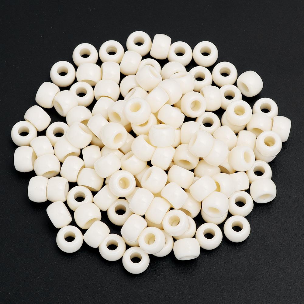 200 шт./лот Разноцветные Акриловые Бусины с Большим Отверстием Рассыпные Бусины-Разделители Для Изготовления Украшений Браслета Ожерелья Серьги Аксессуар бежевый