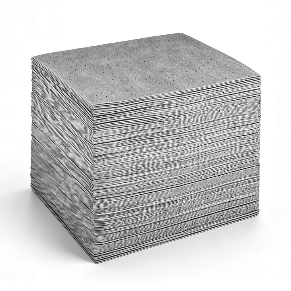 VEVOR Oil & Water Absorbent Pads, 41x46 cm 200-Pack, Medium-Duty Spill Absorbing Pads, Universal for Gasoline, Engine, Oil, Water, Coolant