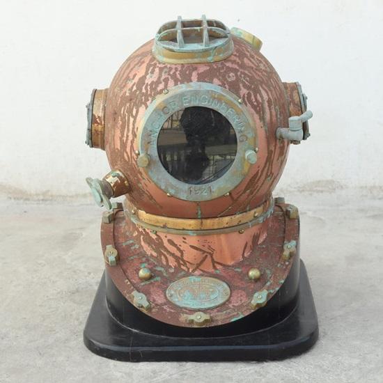 

45.72 cm Copper Scuba Diving Helmet Full Size Nautical Decor