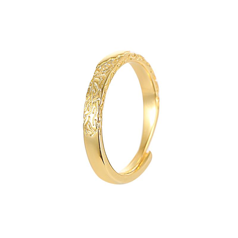 Weilan Battement de Cœur Argent 925 Texture Irrégulière Alliances Couple - Design Unique Arbre Banyan