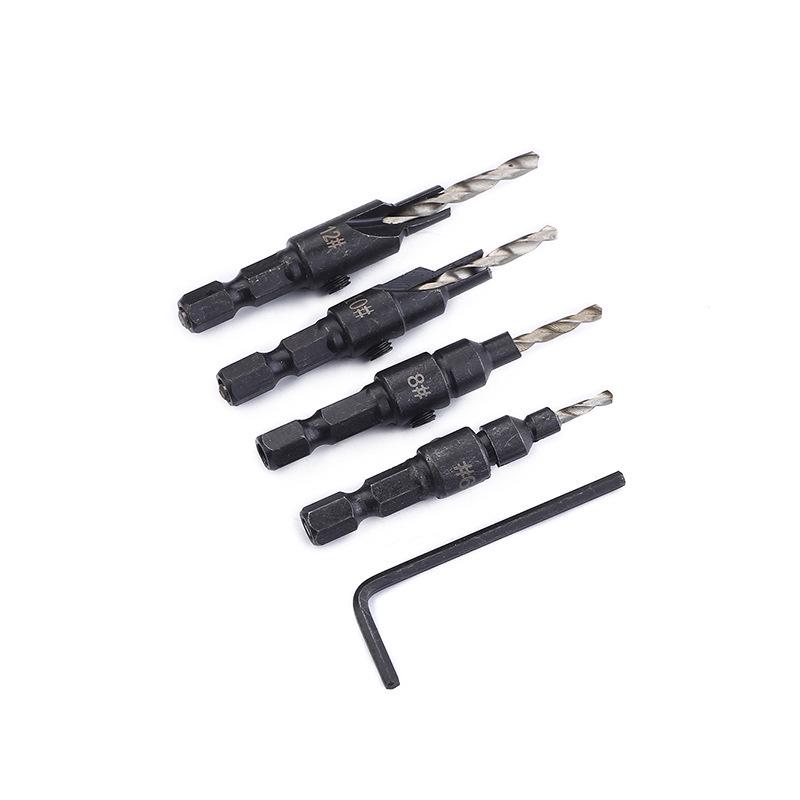 Hexagonal Countersink & Tapered Drill Bit Set for Woodworking