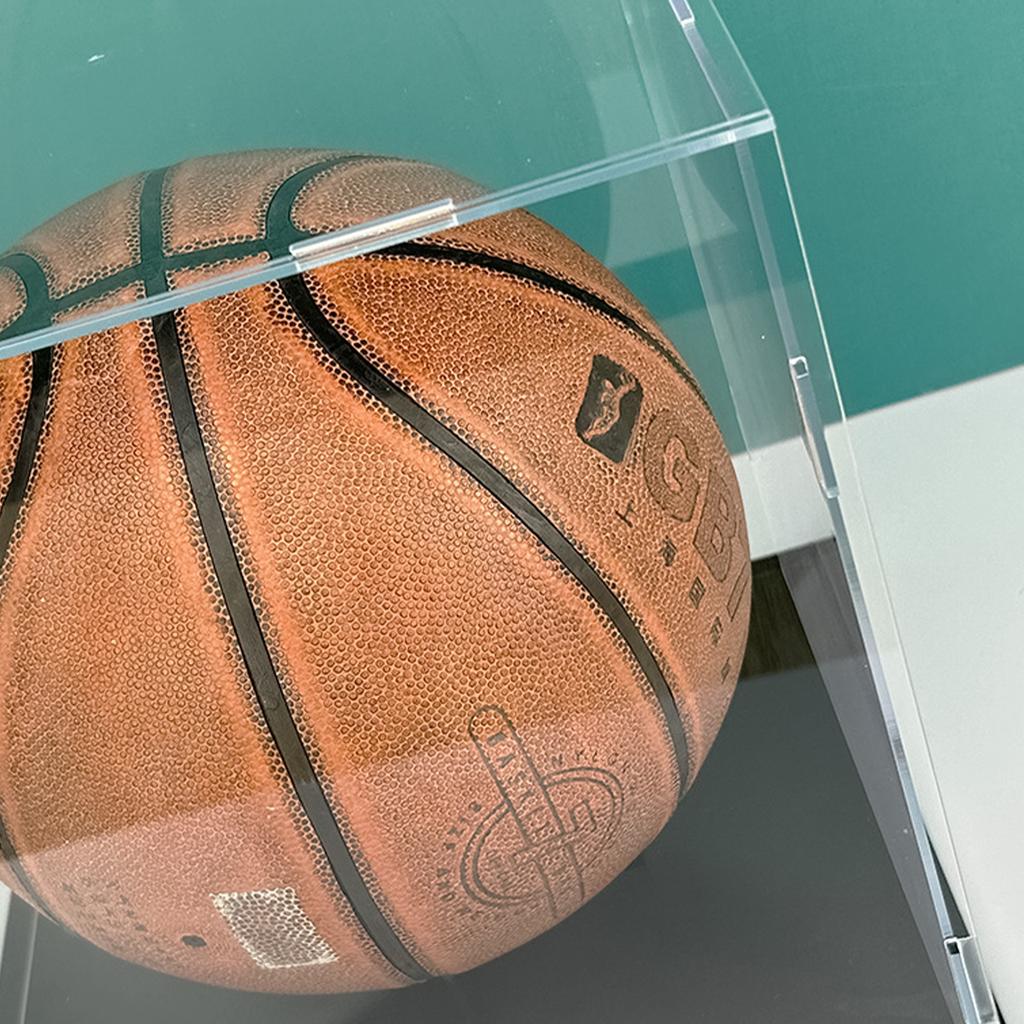 Acrylic Clear Basketball Display Case Soccer Display Stand Box Dustproof Showcases for Figures Toy Collectibles