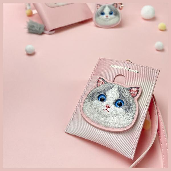 Nimmy Card Holder Pink/Pink Big Eyed Pet 2.0 Cat