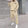 Men's Plus Size Hooded Sweatshirt and Sweatpants Set with Palm Tree Print Fleece Lined Loose Fit for Outdoor Sports and Casual Wear