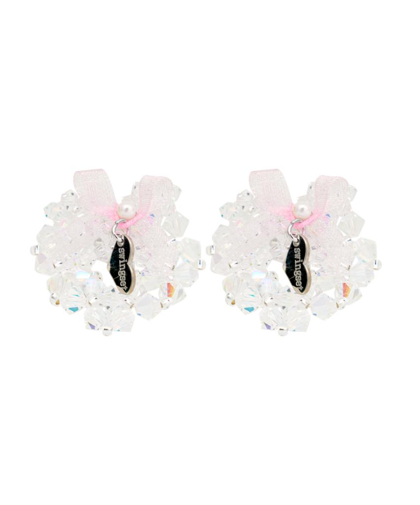 Swingset Angel Heart Bead Earrings (Clear)