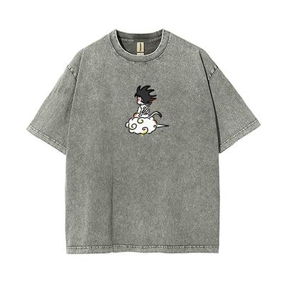 Summer Comfort Japanese Anime Character Print Women's T-Shirt Loose Oversized Wash Short Sleeve Pullover Statement Top