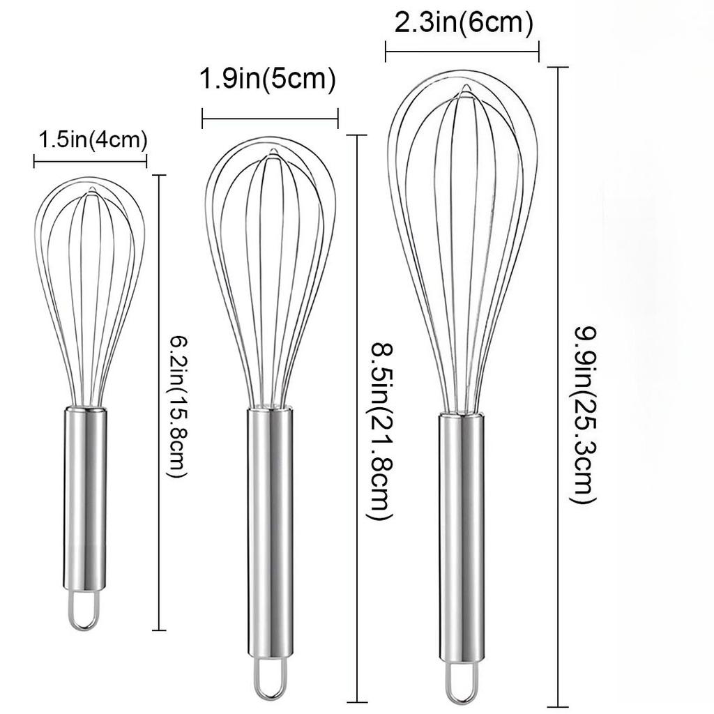 6/8/10Inch Stainless Steel Egg Whisk Manual Egg Beater Mixer For Kitchen Baking Cream Butter Frother Utensil