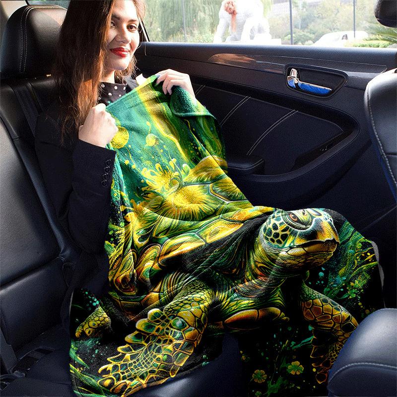 1 Stück Schildkrötenmuster Leichte Flanelldecke, Bequeme und Warme Decke, für Camping Sofa Bett und Couch Büro, Geeignet für Geschenk Blank