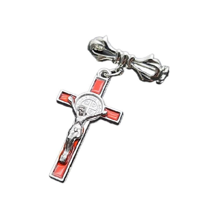 

Vintage Jesus Cross Brooches Cross Pendant Lapel Brooch Pin Jewelry Decor 1 красный