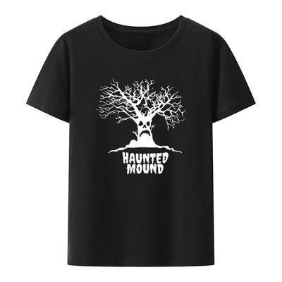 Cotton T-Shirt  Sematary I Love Haunted Mound Popular Trend Heart Shape Unisex Short Sleeve Graphic Halloween Casual Tee Tops