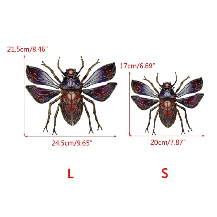 Metal Beetles Wall Art Colorful Bees Sign Wall Hangings Decor for Garden Yard