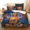 Bedclothes 3D Buddha Statue Bedding Set Black Quilt Cover Sets With Pillowcases Bed Comforter Bedding Sets Queen King Bed Cover