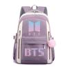 Sac à dos décontracté pour enfants avec imprimé du groupe BTS Sac d'école étudiant imperméable Grand sac