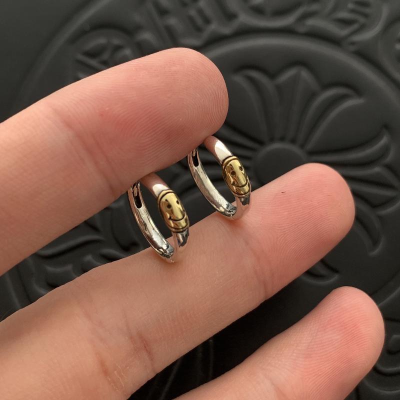 

Новые серьги в стиле хип-хоп с золотым смайликом, модный дизайн, элегантные круглые серьги с темпераментом