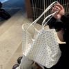 Fashion Canvas Polka Dot Tote Bag Versatile Portable Handbag Large Capacity Shoulder Bag Women