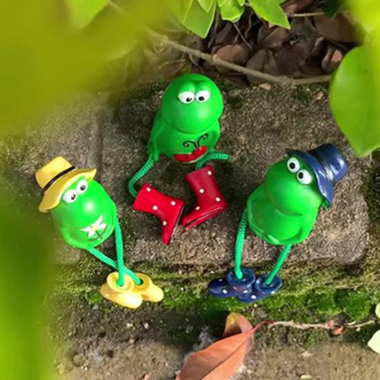 Frog Resin Ornament Long Legged Frog Tabletop Decoration Sitting Frog Figurine for Garden Indoor Desk Mantel Decor