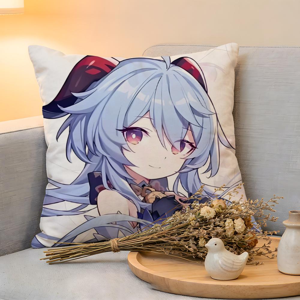 

Cushion Cover Linen SkinFriendly Soft Decorative Case For Sofa Home Decor Cartoon Honkai Impact Cute Pillow cover 30x30cm