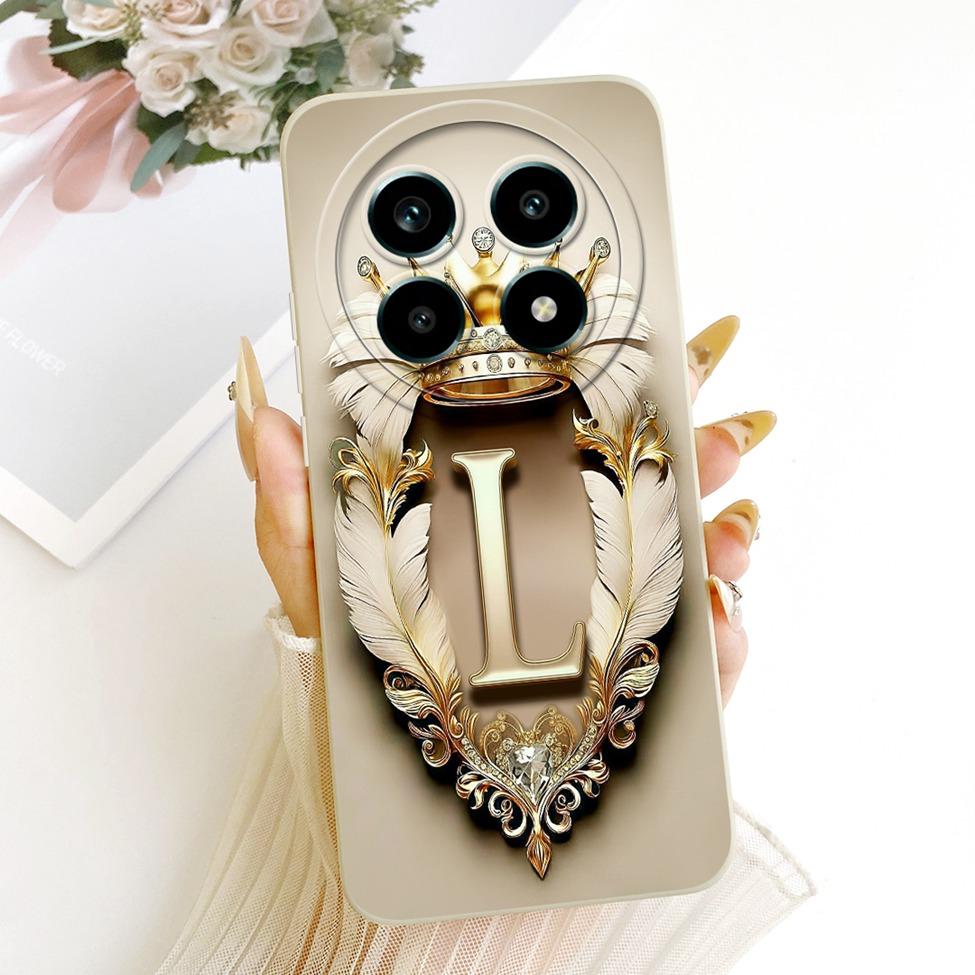 For Realme 13Pro 5G RMX3990 RMX3989 Phone Case For Realme 13 Pro 5G Cover Luxury A-Z Letters 2D Painted Silicone Casing