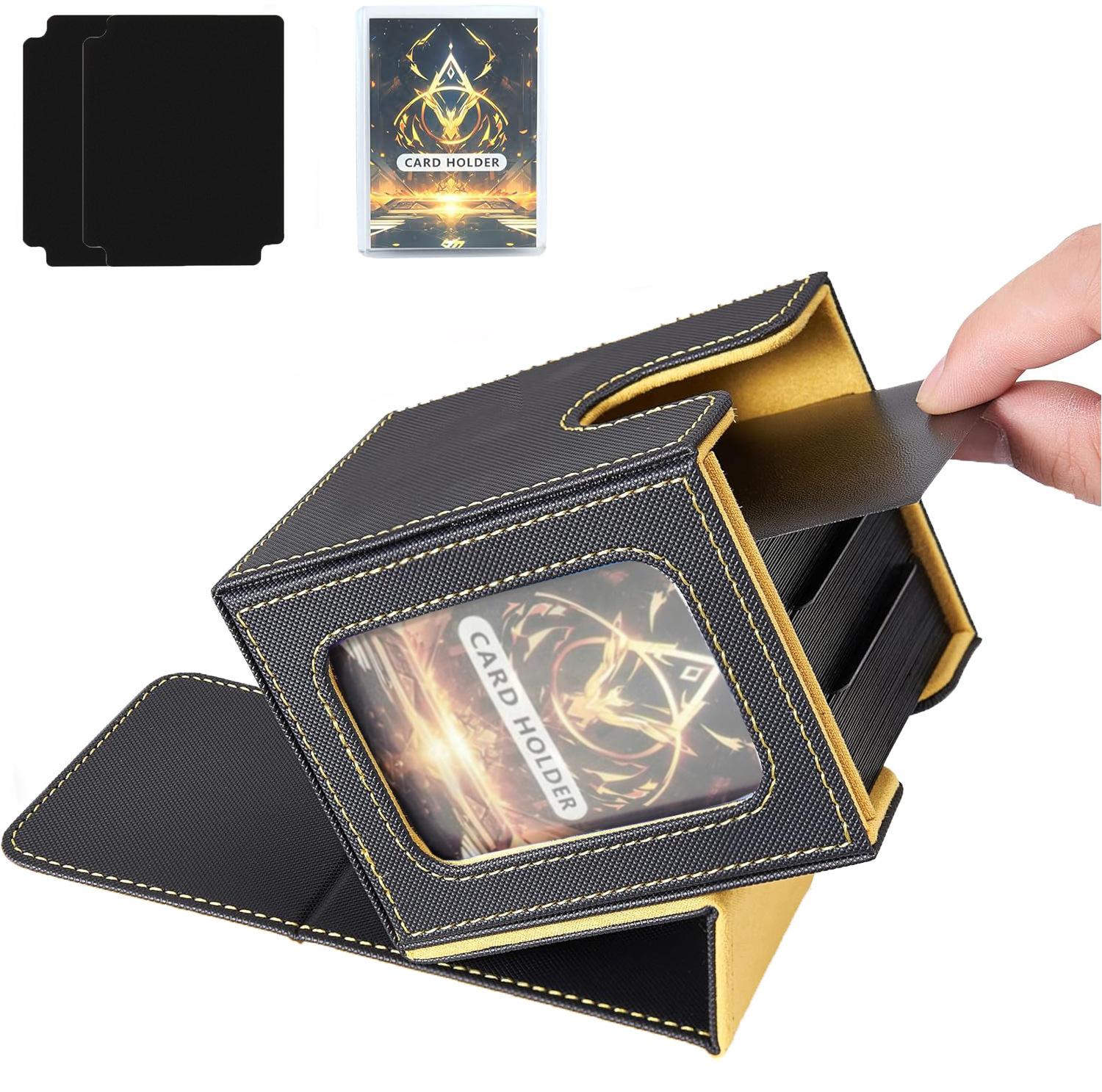 

100+ Load Trading Card Deck Box for MTG Commander Display with 2 Dividers Game Sports Card Storage Box PU Magnet Deck Case