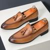 British Gentleman New Men's Pointed Tassels Slip On Shoes Male Designer Formal Wedding Prom Dress Homecoming Footwear