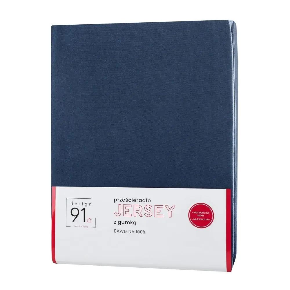 Jersey With Elastic Band 200X220+30Cm, 125G/M2, Navy Blue 1 Pc
