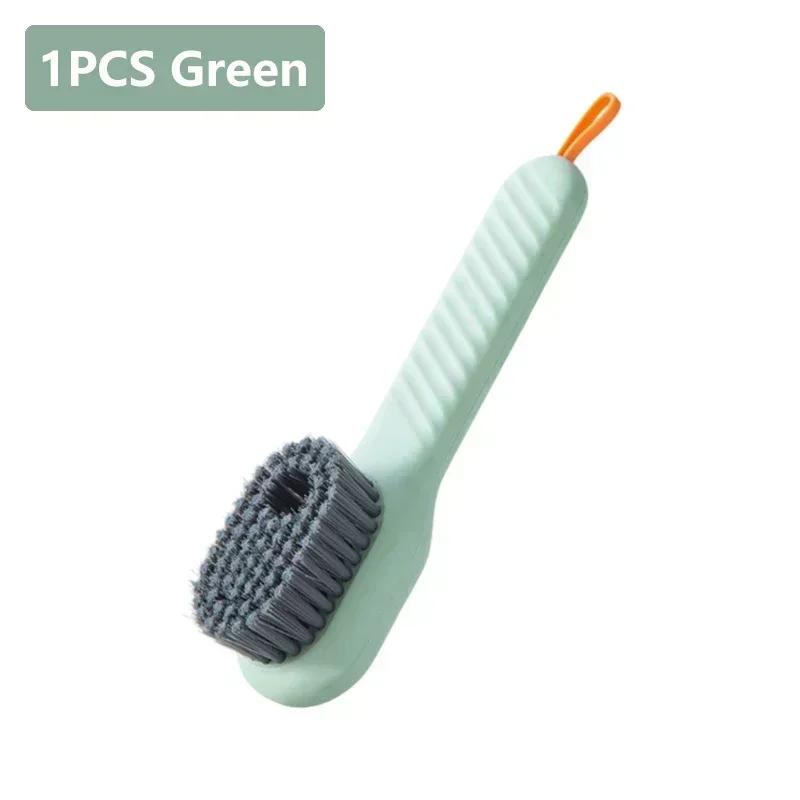 1/2pc Cleaning Brush Soft Automatic Liquid Shoes Brush Long Handle Bristled Liquid Clothes Brush Household Cleaning Tools Gadget
