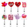 Romantic Heart-Shaped Acrylic Retractable Swivel Badge Holder Badge Reel For Nurse Doctor Office Staff Valentine's Day Gift