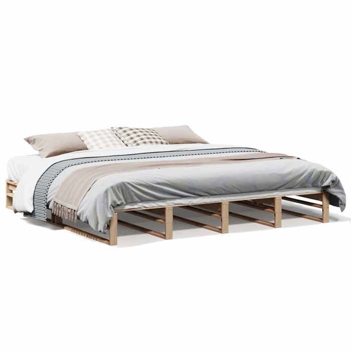 VidaXL Cadre de lit 200x200 cm bois de pin massif, lit, meuble de chambre à coucher, lit en bois, lit double, cadre de lit 3302318