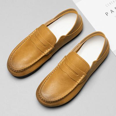 Men's Spring New Yello-brown Loafers Slip-on Casual Shoes Luxury Brand Men Light Business Shoes Men Soft Bottom Simple Shoes