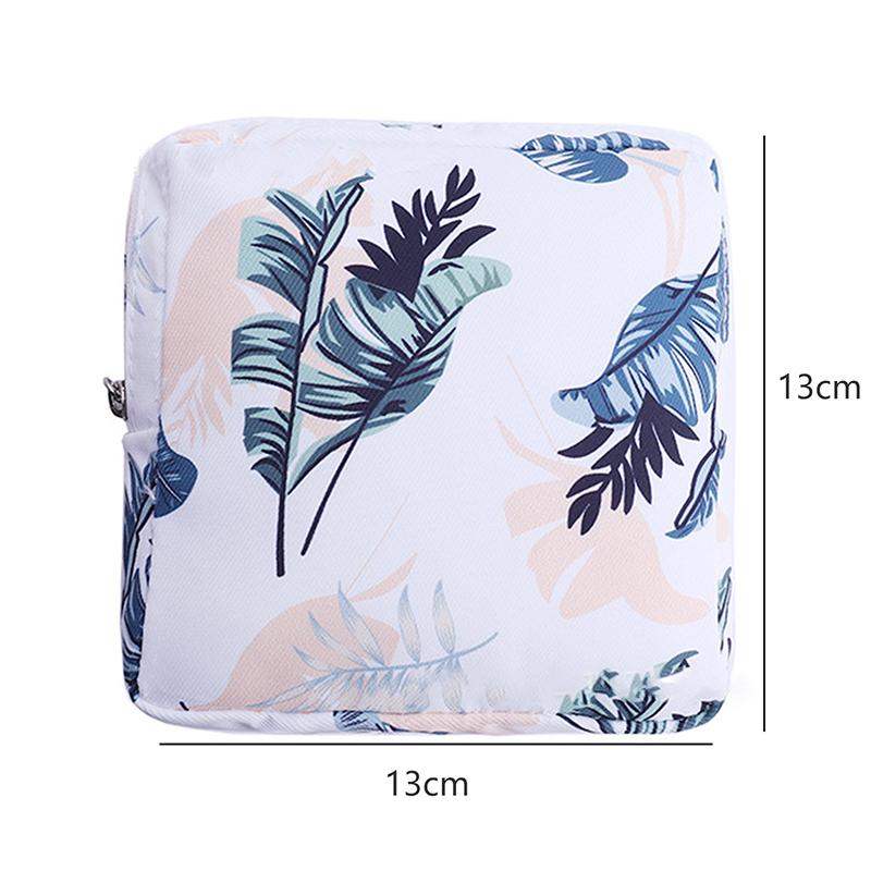 Women Portable Sanitary Napkin Tampon Storage Bag Cotton Travel Makeup Storage Bag Literary Zipper Coin Purse Sundries Storage#w