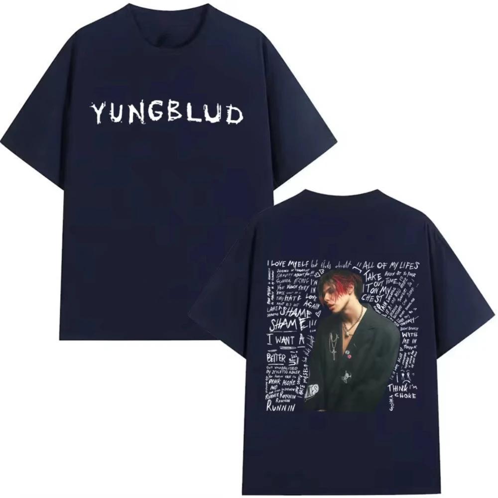 

2026 Summer Rapper Yong Bulu Graphic Print Tshirt Unisexs Fashion Hiphop Retro Cotton Shortsleeved Loose Casual Women Shirt S