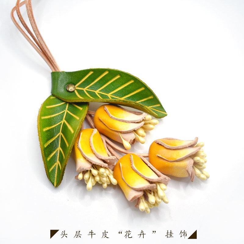 3D-Taschenanhänger aus echtem Leder im chinesischen Stil, Auto-Ornament und Tagebuch-Lesezeichen – hochwertiges, handgefertigtes Geschenk für Frauen, Ravel Home Decor