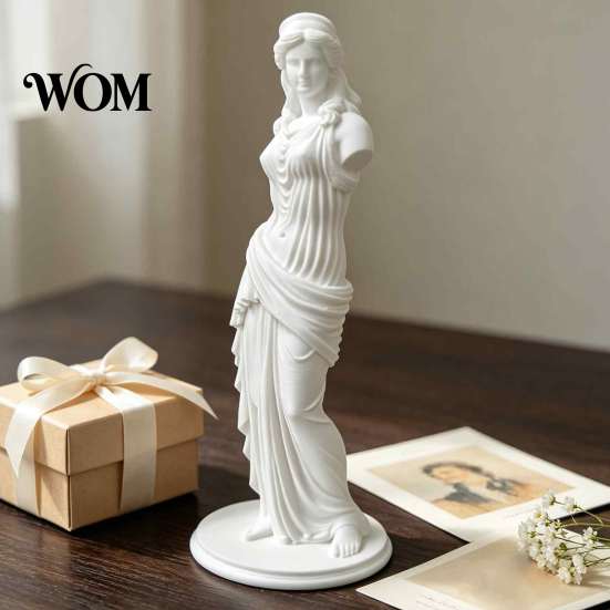 Elegante gefaltete Göttinnenfigur 3D-gedruckte minimalistische Skulptur, Retro europäische armlose Statue, klassische kleine dekorative Statue für Schreibtisch Kunstfigur