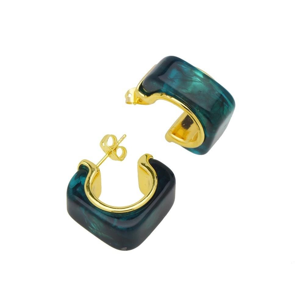 1 Pair Copper Acrylic Earrings 18K Gold Plated Hoop Earrings Resin Earrings  Daily Wear
