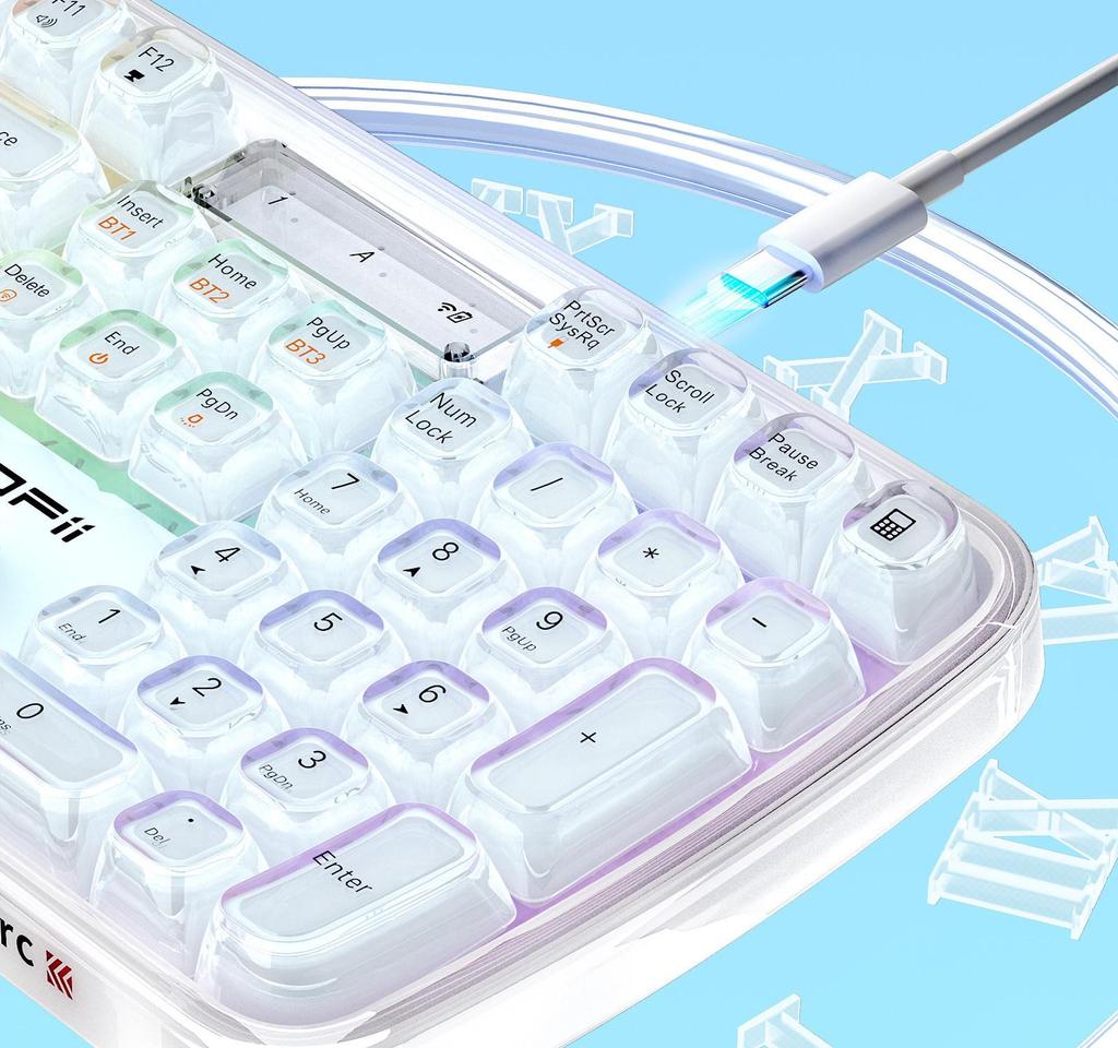 Crystal Arc RGB SK-708CDM Wireless Bluetooth Tri-Mode Keyboard