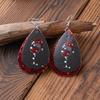Christmas Double-Layer Wine Glass Leather Earrings In Stock