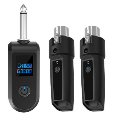 UHF Wireless Microphones System Receiver Transmitter with Rechargeable Battery for Dynamic and Condenser Mics