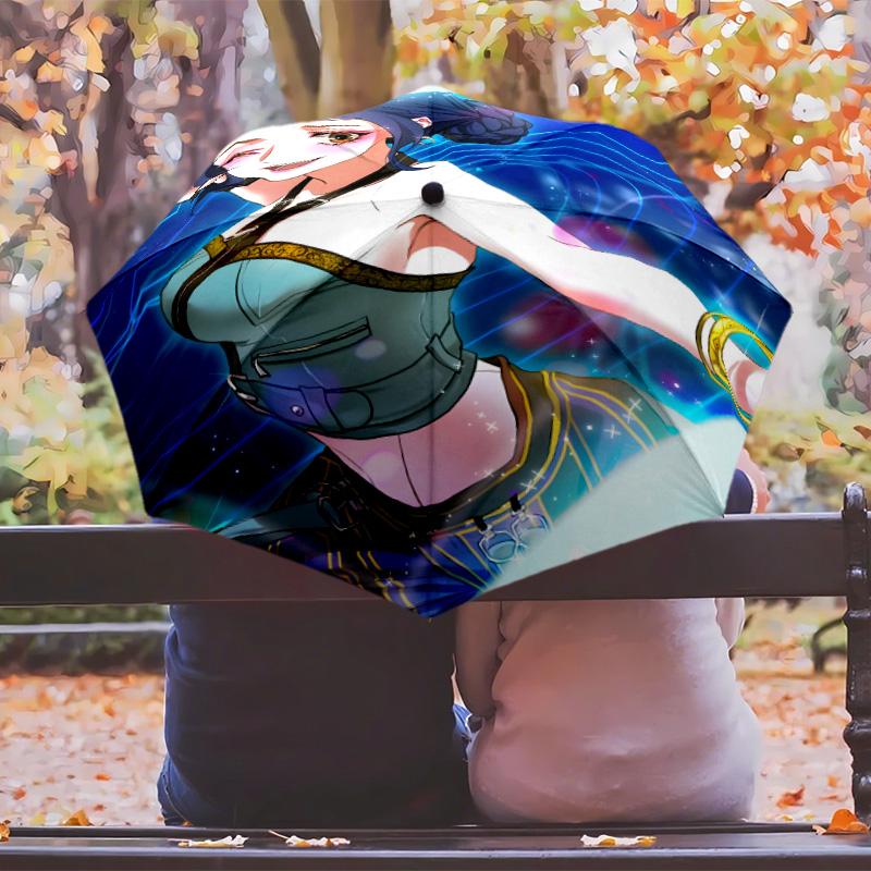KPop Demon Hunters ZOEY Umbrella with Automatic Open/Close & Self-8-Rib Heavy-Duty Umbrella, Compact Travel Umbrella Suitable for Outdoor