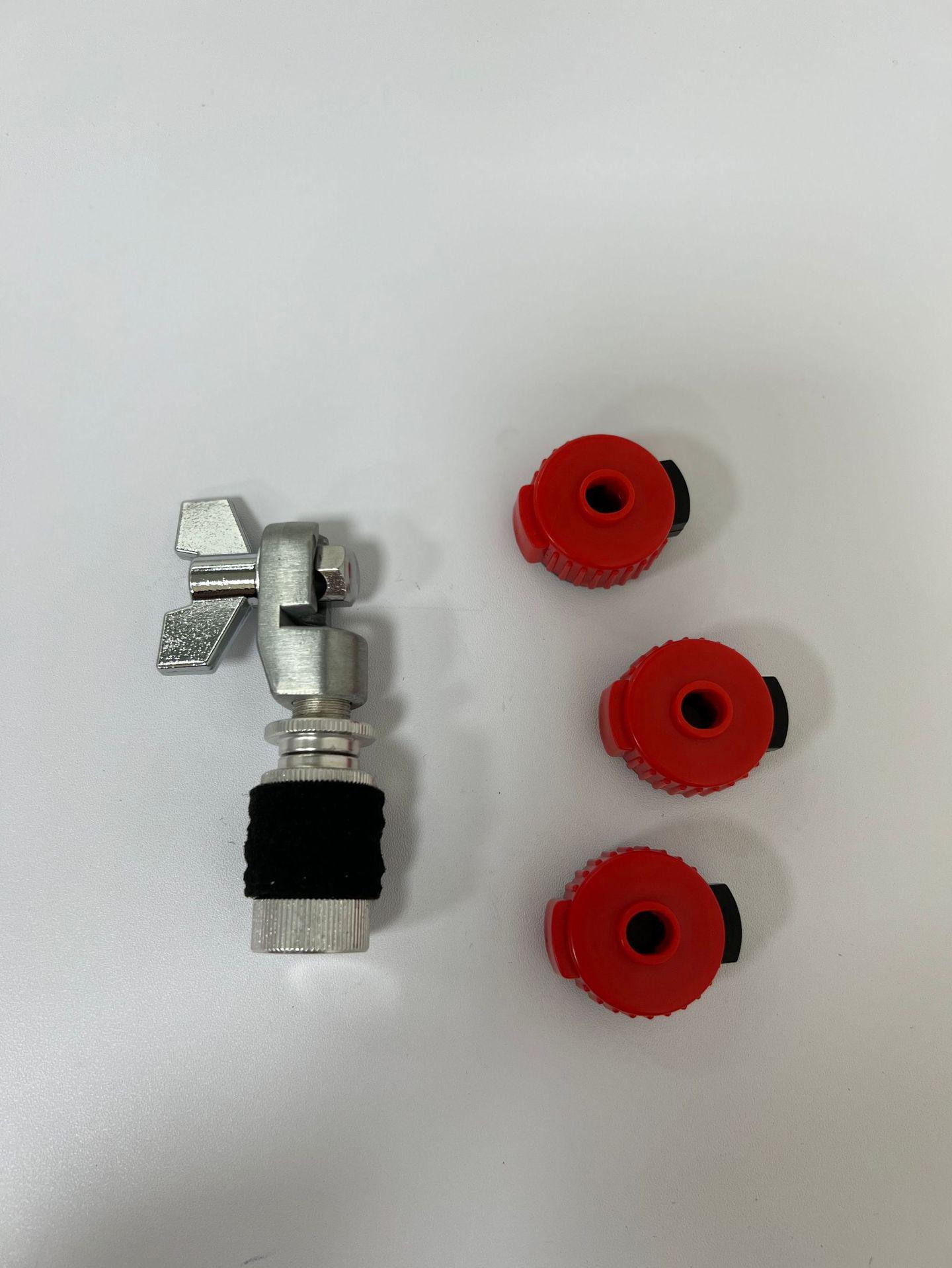 

Quick-Release Drum Hardware Set: Hi-Hat Clutch, Rack Tom Caps, Jazz Drum Floor Tom Screws, and Felt Nut