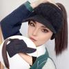 Synthetic Natural Straight Hair Ponytail Extension Wig Black Plush Shade Baseball Cap All-in-one Easy To Wear Hat Wig