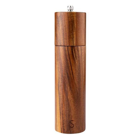1/2Pcs Pepper Grinder Wooden Salt Pepper Grinding Set with Adjustable Coarseness Refillable Ceramic Core Manual Mill Kitchen Spice Grinder