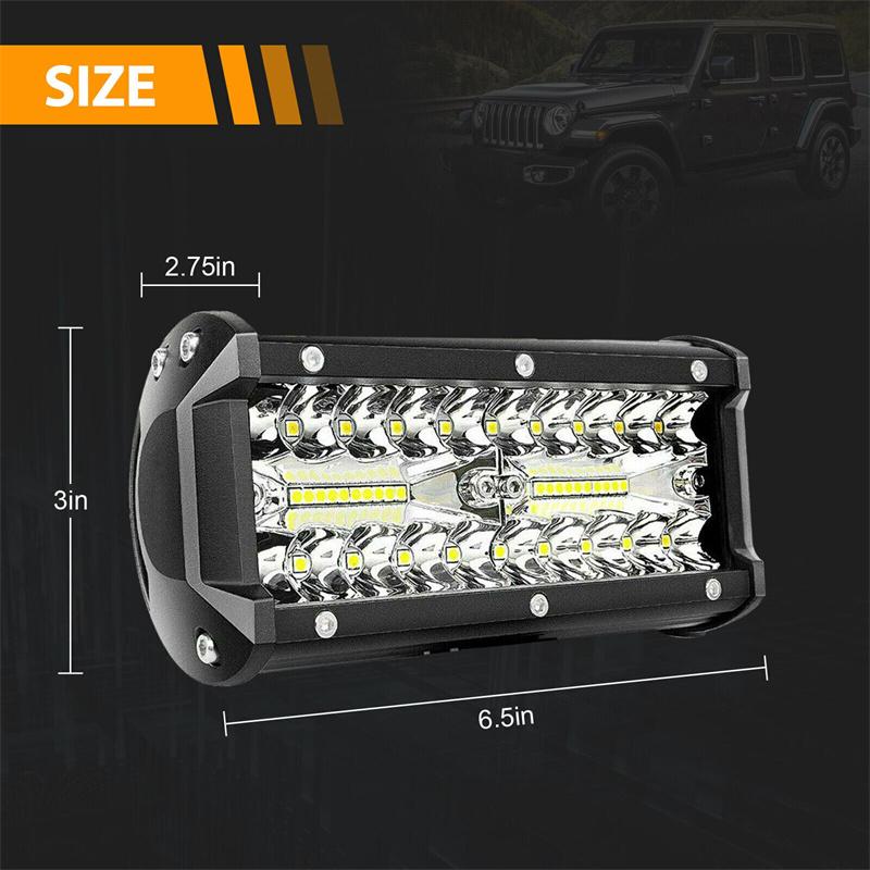 2Pcs 7'' Led Work Light Bar 800W Spot Flood Beams Combo For Car Tractor Boat Offroad Truck Suv Atv Car Repairing Lights