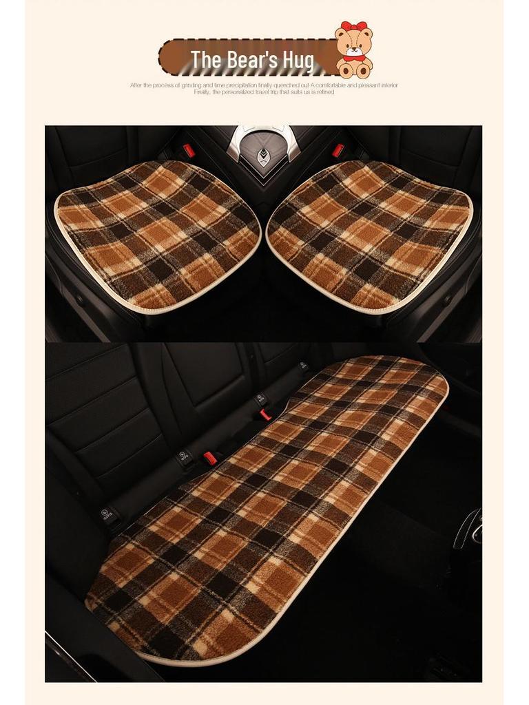 Winter Little Bear Plush Car Seat Cushion for Ford Escape, Mondeo, Focus, Escort